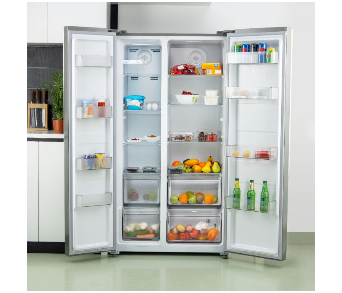 Geepas GRFS6521SXHN 650 Litre No-Frost Side-By-Side Refrigerator - Grey - Zoom Image 4