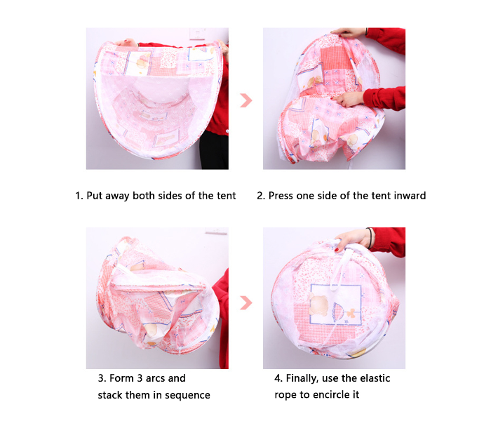 Childrens Folding Cartoon Boat-Shaped Mosquito Net - Pink - Zoom Image 5