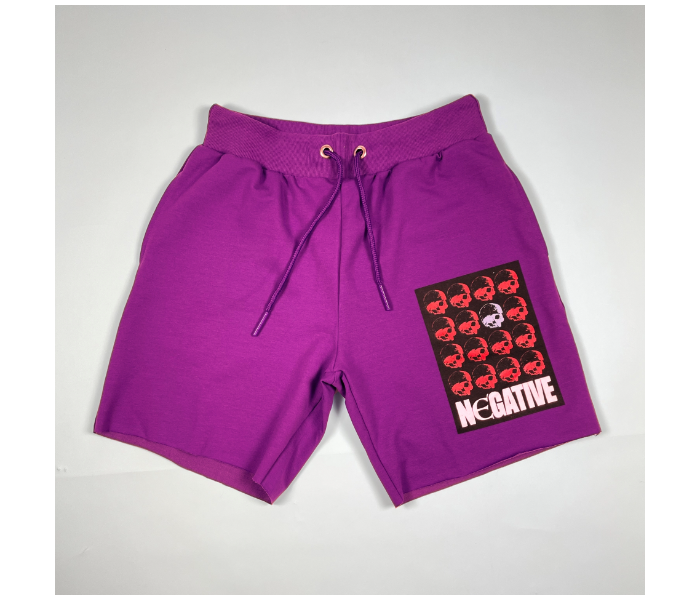 Cotton XXL Shorts Negative Design for Men - Purple - Zoom Image 2