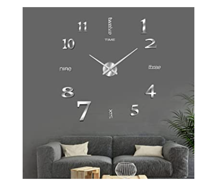 Generic 3D Wall Clock Mirror Wall Stickers Removable Self-Adhesive Art Decal Wall Clocks Home Decoration B - Zoom Image 1