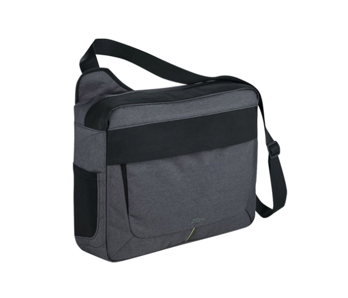 Zoom 9017  Power-Stretch 15.4 Inch Laptop Messenger Bag - Grey and Black - Zoom Image 1