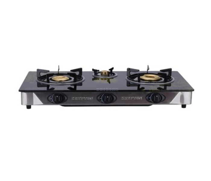 Krypton KNGC6349 Enamelled Pan Support 3 Burner Gas Cooker - Black - Zoom Image 1