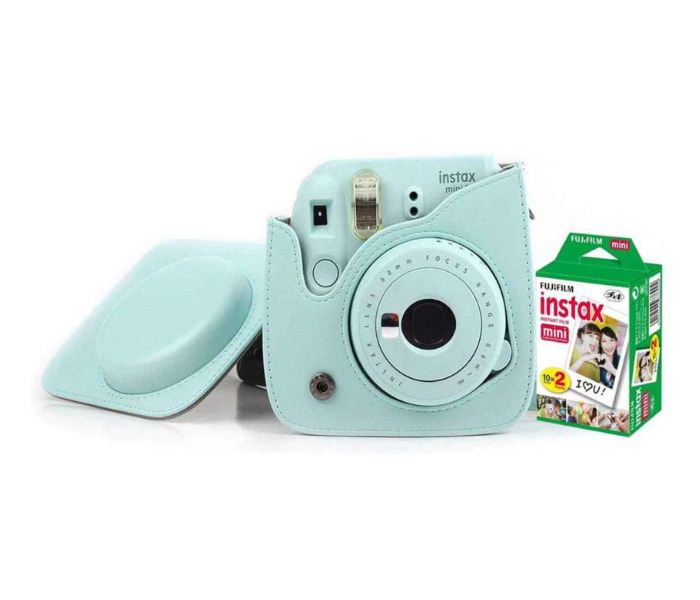 FUJIFILM Instax Mini 9 Camera With Leather Bag and 20x Film Sheet - Ice Blue - Zoom Image 3