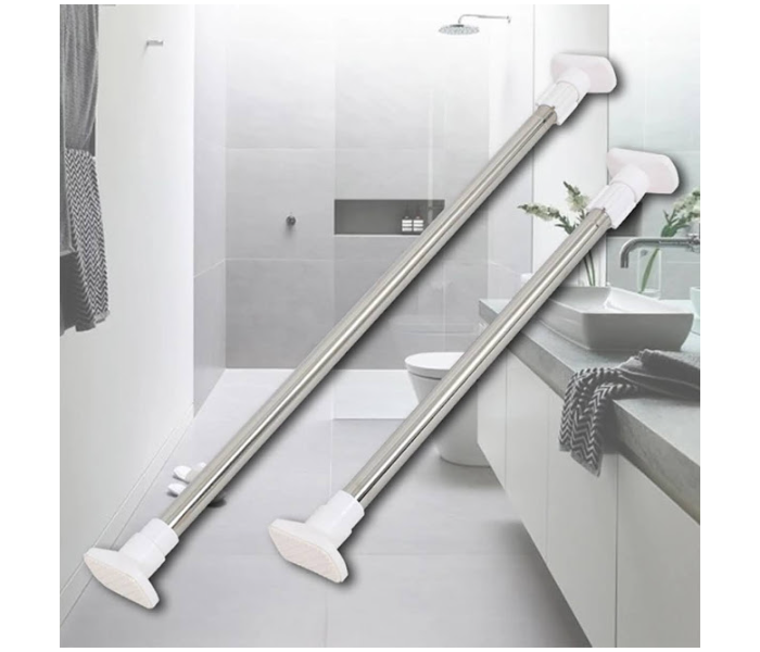 GTC 22000951 Waterproof Fabric Shower Curtain Set with Adjustable Stainless Steel Shower Curtain Rod Punch-free - Zoom Image 2