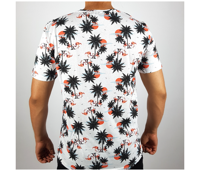 Regular Short Sleeves XL T-Shirt With Coastal Design For Men - White - Zoom Image 2