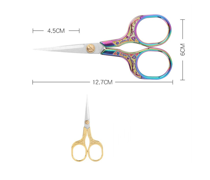 Plum Blossom Retro Stainless Steel Retro Scissors - Gold - Zoom Image 2