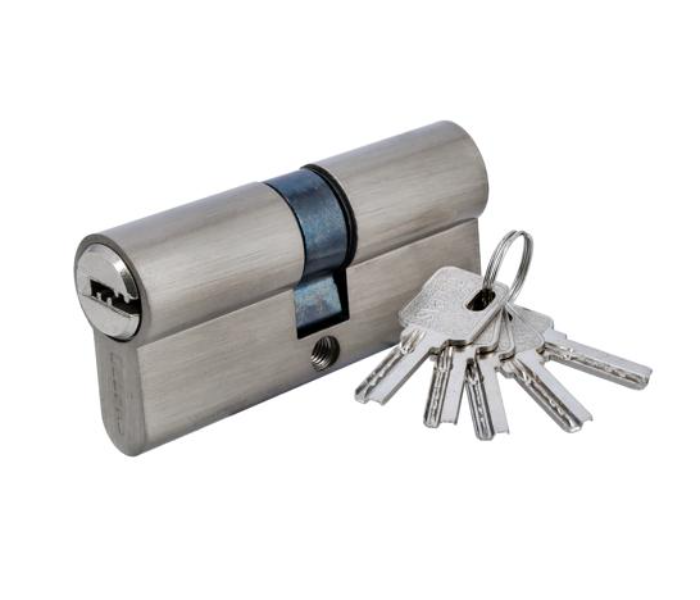 Geepas GHW65075 5 Keys Pin  Anti-Bump Anti-Drill Double Cylinder  Door Lock - Silver - Zoom Image 1