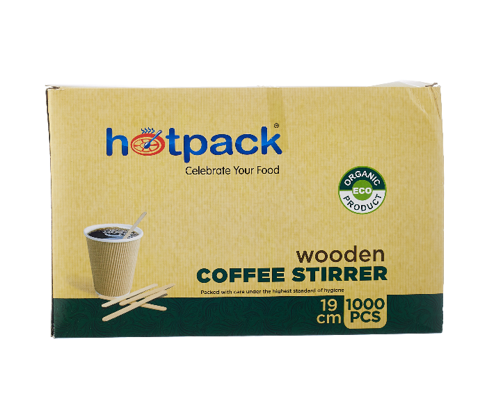 Hotpack WST19 Set of 1000 Pieces 17 cm Wooden Coffee Stirrer - Zoom Image 1