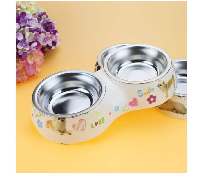 GTC 22000939 2 in 1 Stainless Steel Cat Bowls with Stand For Food and Water - White - Zoom Image 4