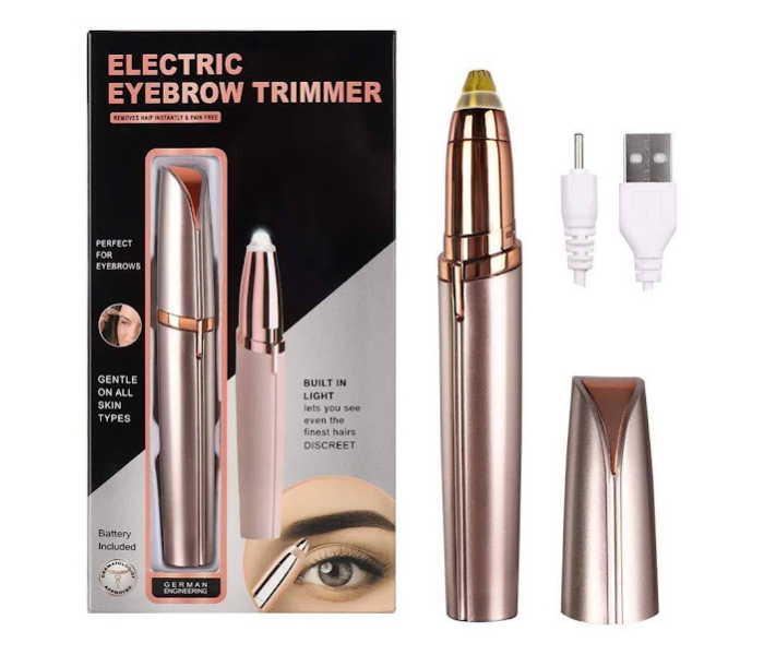 GTC 22000962 Rechargeable Dual Edge Blade Electric Eyebrow Trimmer for Women - Rose Gold - Zoom Image 1