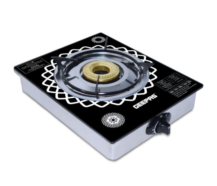 Geepas GK6892 Single Brass Burner Auto Piezo Ignition Gas Cooker - Black - Zoom Image 2