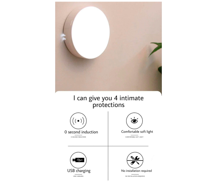 USB Charging 400mAh 5Watts Circular Induction Wardrobe Lamp - White - Zoom Image 4