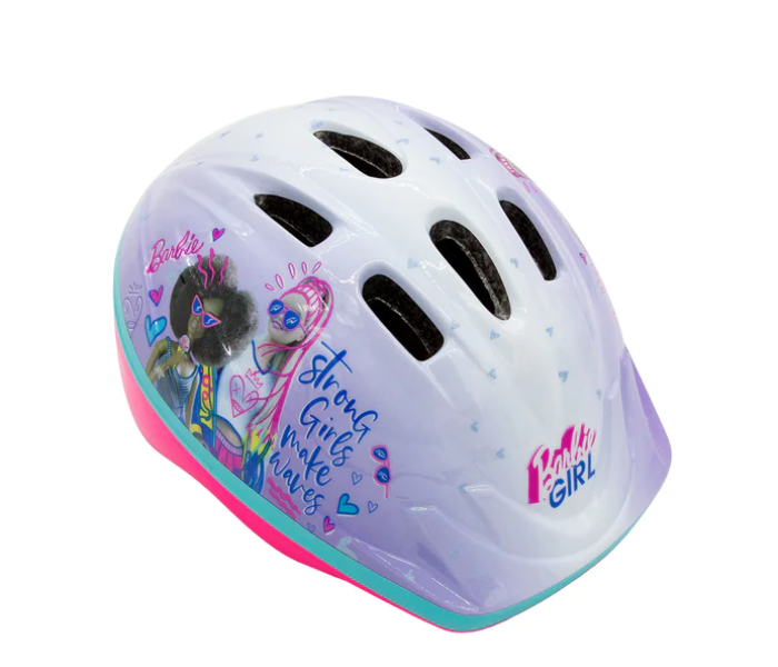 Spartan Premium Barbie Design Bicycle Helmet For Kids - White and Pink - Zoom Image 1