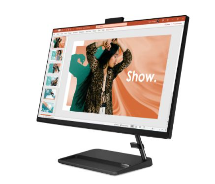 Lenovo F0GJ007DAX IdeaCentre All In One 3 27IAP7 27 Inch FHD Intel Core i7-1260P Processor 16GB DDR4 RAM 512GB SSD 2GB NVIDIA GeForce MX550 GDDR6 Graphics Windows 11 Home 64 - Black - Zoom Image 1