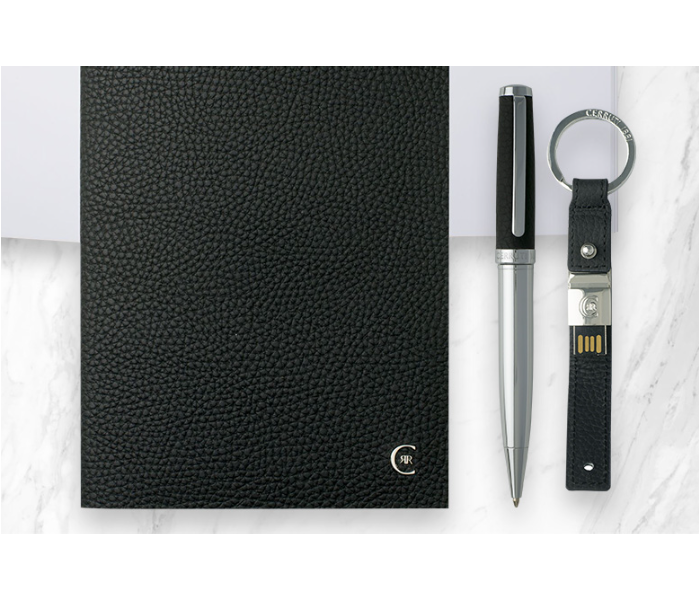 Cerruti 679 1881  A5 Notebook Metal Pen And 16GB USB Drive - Black - Zoom Image 2