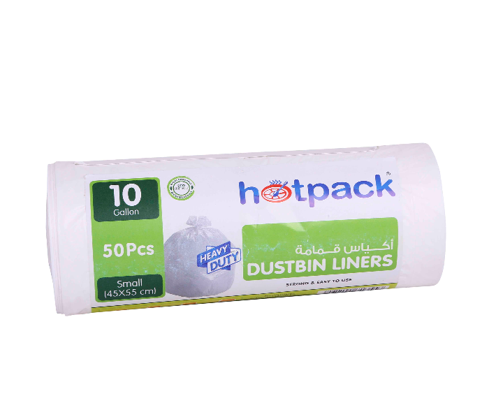 Hotpack HSMDBBRW4555 Set of 50 Pieces 45X55 cm 10Gallon Dustbin Liners Roll - White - Zoom Image 1