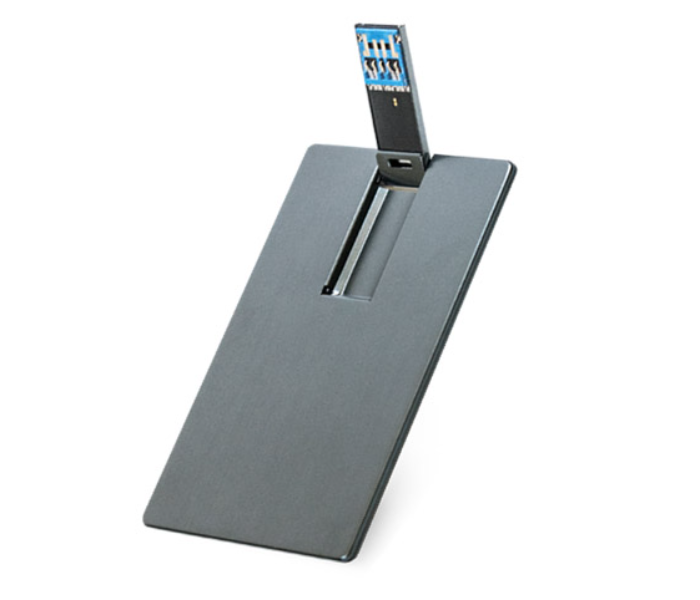 753  High Speed 3.0 Metal Card-Shaped USB 32GB Flash Drive - Black - Zoom Image 2