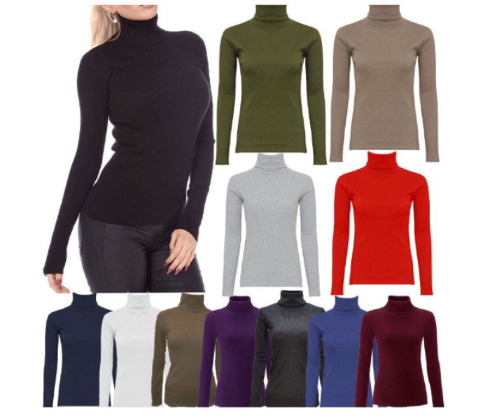 FN-Set of 4 Unisex Winter High Neck Full Sleeve T Shirt  - Zoom Image