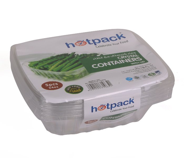 Hotpack CCP24 Set of 5 Pieces 24 Oz Crystal Clear Container - Zoom Image 3