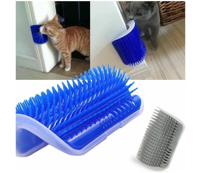 GTC 22000945 Cat Corner Self Groomer with Catnip Wall Corner Massage Comb Corner Scratcher - Green - Zoom Image 1