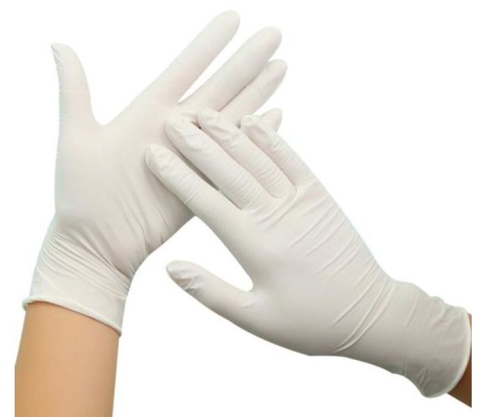 Hotpack LGM Set of 100 Pieces Medium Latex Gloves - White - Zoom Image 2