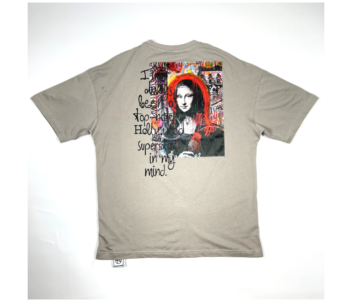 Oversize Mona Lisa Large T-Shirt For Men - Grey - Zoom Image 5