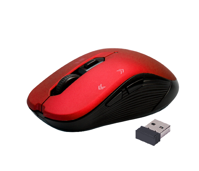 Promate Portable Optical Tracking 2.4G Wireless Mouse with Mini USB Receiver - Red - Zoom Image 1