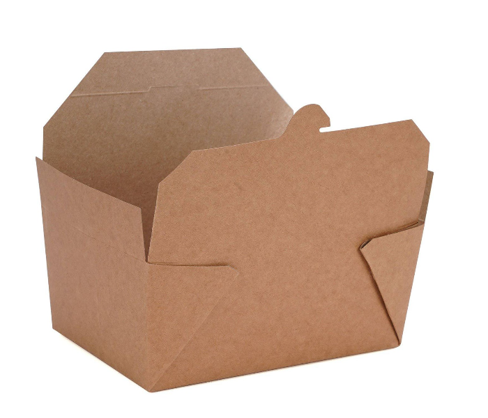 Hotpack HSMKTAB72X5 Set of 5 Pieces 72oz Kraft PE Take Away Box - Zoom Image 1