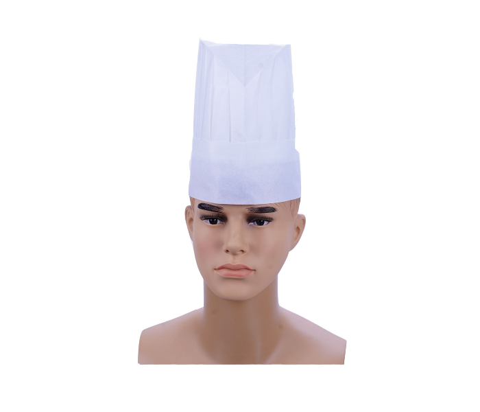 Hotpack NWCHEFHAT9 Set of 50 Pieces 9 Inch Non Woven Round Chef Hat - Zoom Image 1