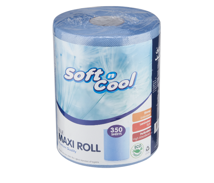 Hotpack SNCBMR2EPG350 Set of 1 Roll 350 Sheets Blue Color Maxi Roll Embossed Perforated - Zoom Image 2