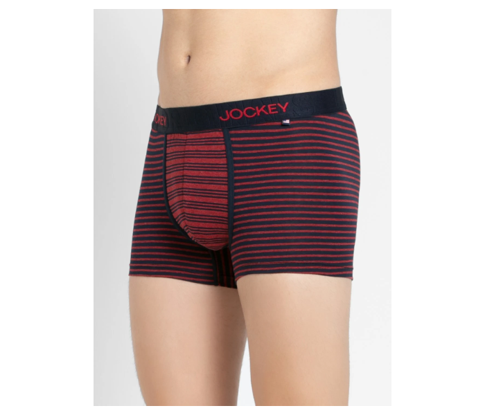 Jockey US68 Multi Colour Striped Trunks Underwear for Men Large - Maroon - Zoom Image 2