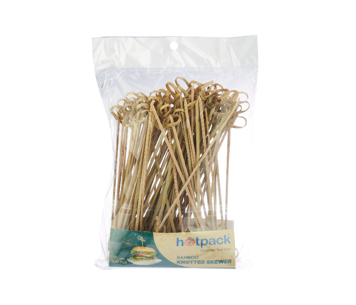 Hotpack KBKS15 Set of 100 Pieces Bamboo Knooted Skewer - Zoom Image 1