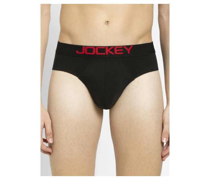 Jockey US07 Briefs with Exposed Waistband for Men Medium - Black - Zoom Image 1