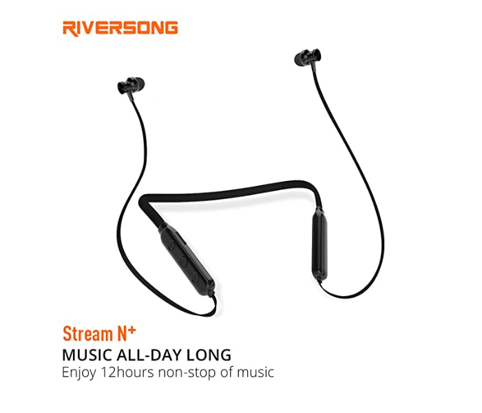 Riversong EA65 Black Wireless Neckband Bluetooth Headset - Black - Zoom Image 6