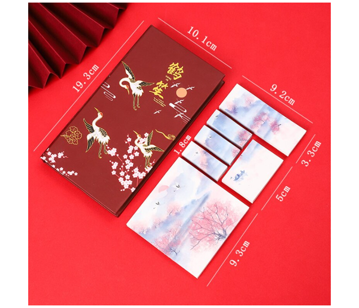 Chinese Style Boxed Hot Stamping Sticky Notes - Red - Zoom Image