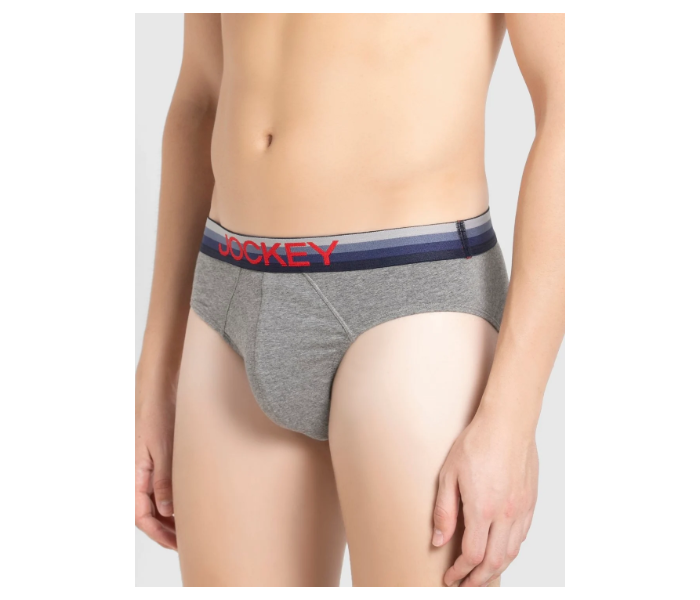 Jockey US07 Briefs with Exposed Waistband for Men XL - Grey - Zoom Image 2