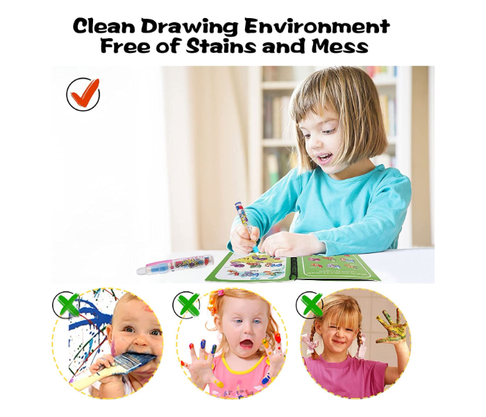 4 Pieces Magic Water Book Reusable for Painting Children's Cartoon Images with Water Pen-B - Zoom Image 2