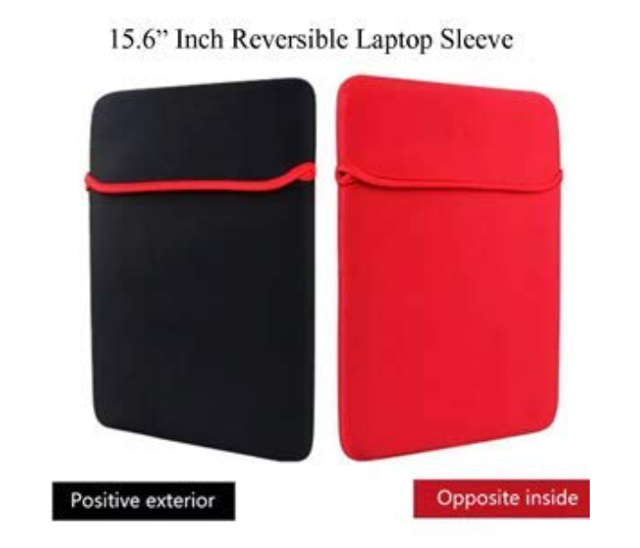 Two in One 14 Inch Waterproof Laptop Sleeve - Black and Red - Zoom Image 4