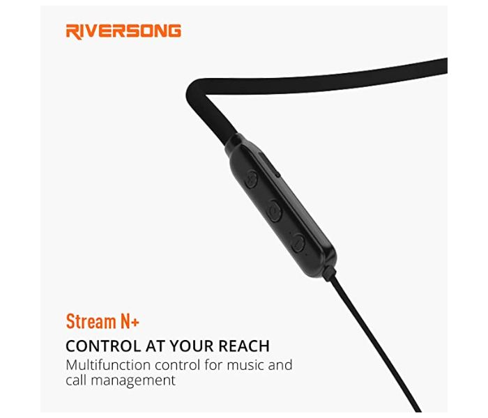 Riversong EA65 Black Wireless Neckband Bluetooth Headset - Black - Zoom Image 5