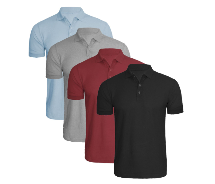 Set of 4 MT Classic Polo Cotton Short Sleeve Breathable T-Shirt - XXL - Zoom Image