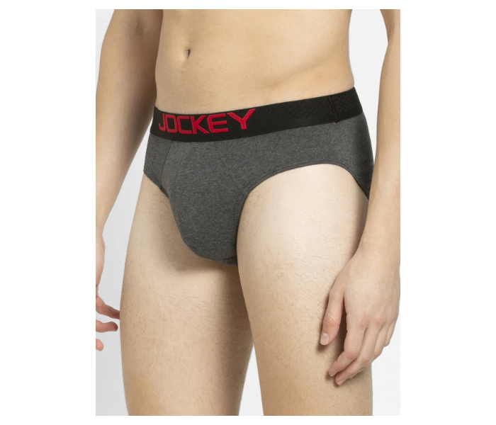 Jockey US07 Briefs with Exposed Waistband for Men Medium - Dark Grey - Zoom Image 2