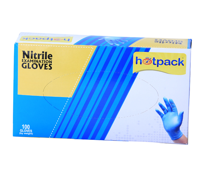 Hotpack PFNGL Set of 100 Pieces Powder Free Large Nitrile Gloves Bule - Zoom Image 1