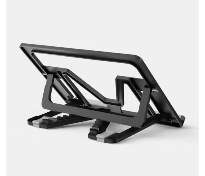 Adjustable Riser Cooling Bracket Foldable Portable Laptop Stand - Black - Zoom Image 1