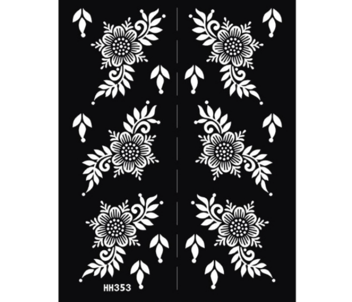 Tattoo Sticker HH353 Airbrush Glitter Henna Tattoo Stencil Art Sheet Kit - Zoom Image