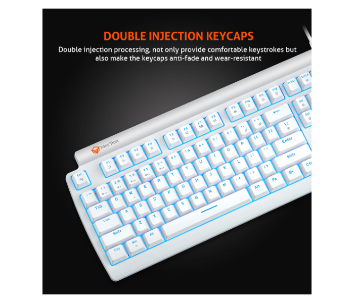 Meetion MGMK600RD-W Gaming Michanical Keyboard - White - Zoom Image 2