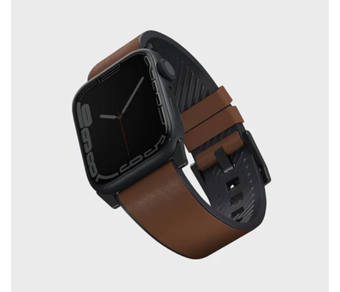 Uniq Straden 45 44 42mm Waterproof Leather Hybrid Apple Watch Strap - Brown - Zoom Image