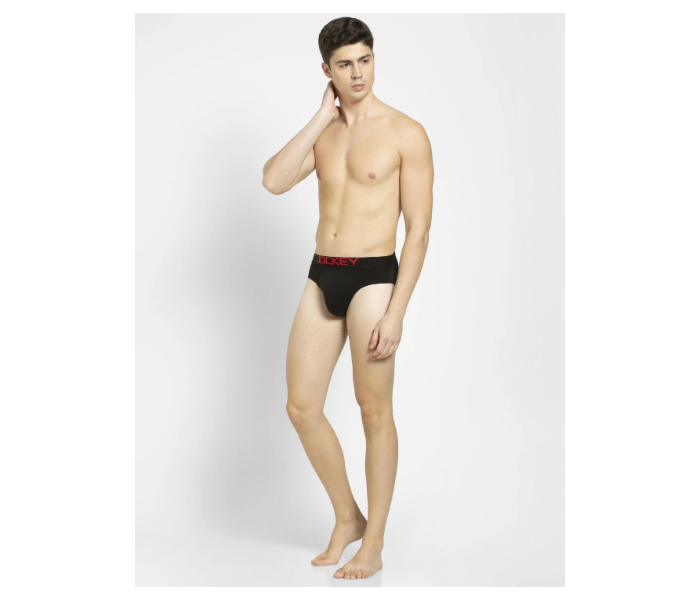 Jockey US07 Briefs with Exposed Waistband for Men Medium - Black - Zoom Image 4