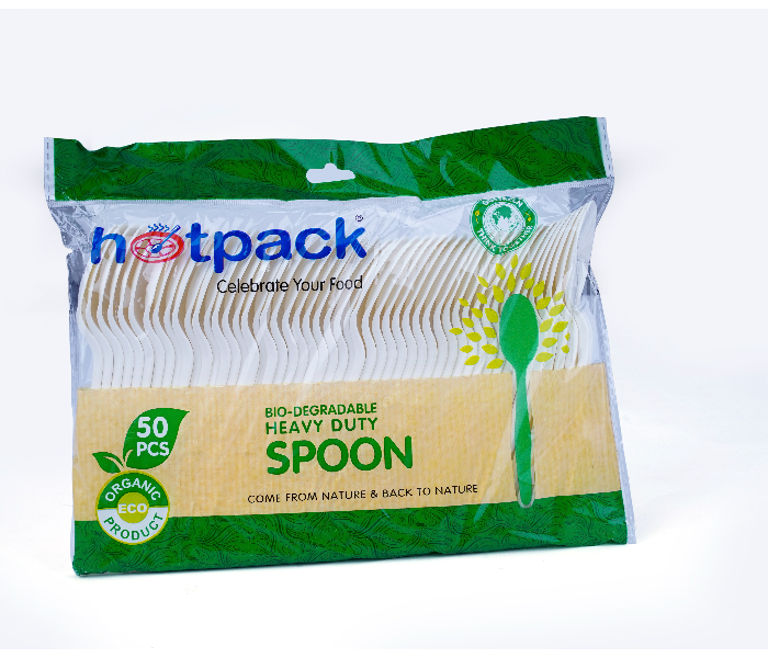 Hotpack BDDSPHD Set of 50 Pieces Heavy Duty Bio Degradable Spoon - Zoom Image 1