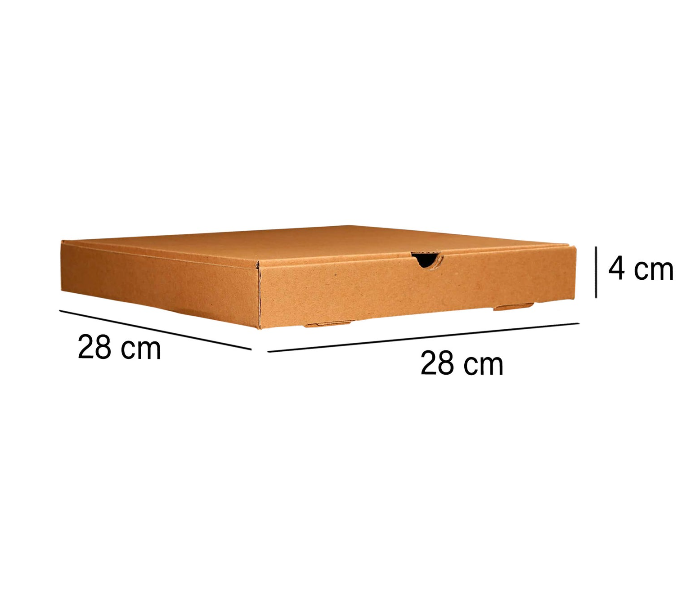 Hotpack HSMPB2828P Set of 5 Pieces Plain Brown Pizza Box - Zoom Image 3