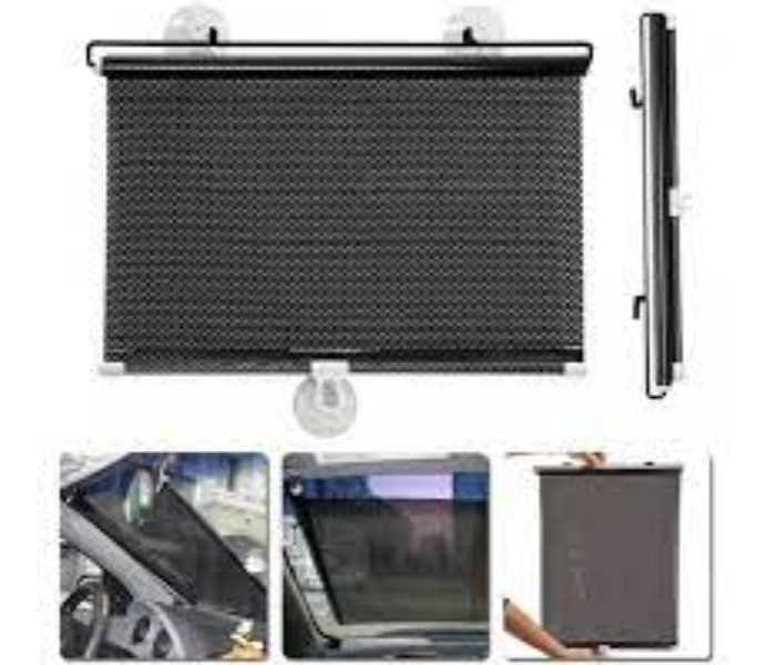 Generic Windshield Sun Shade Cover Multiuse Curtain Retractable Sun Protection Sunshades - Black-B - Zoom Image 2